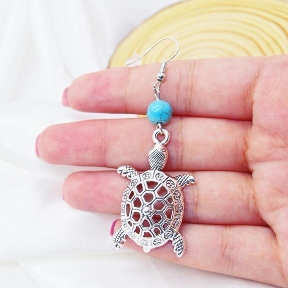 Turtle Drop Earrings - Picture 3 of 5